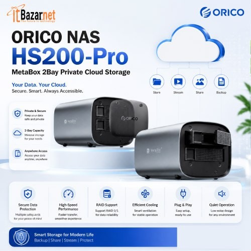 ORICO NAS HS200-Pro MetaBox 2Bay Private Cloud Storage Image