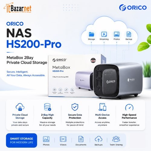 ORICO NAS HS200-Pro MetaBox 2Bay Private Cloud Storage Image