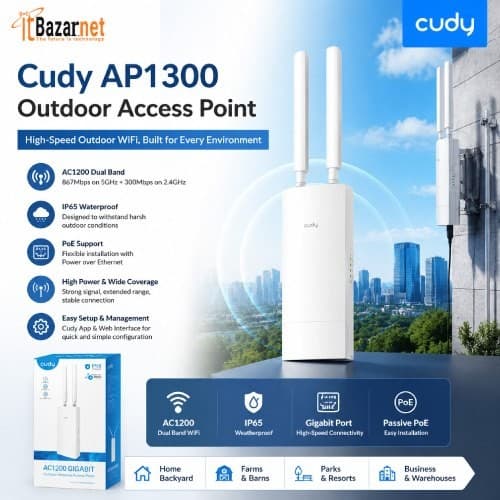 CUDY AP1300 Outdoor AC1200 Dual Band WiFi Access Point Image