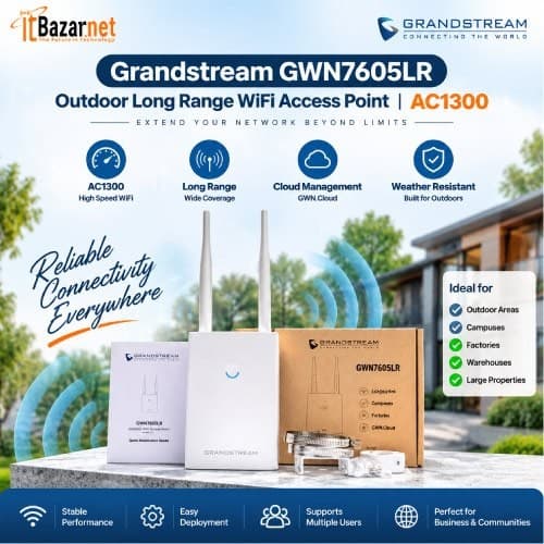 Grandstream Outdoor AP GWN7605LR AC1300 Long Range WiFi Access Point Dual Band PoE Image