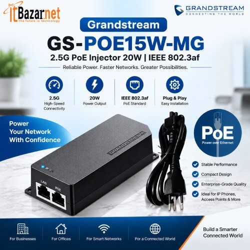 Grandstream PoE Injector GS-POE15W-MG 15W 2.5G LAN
