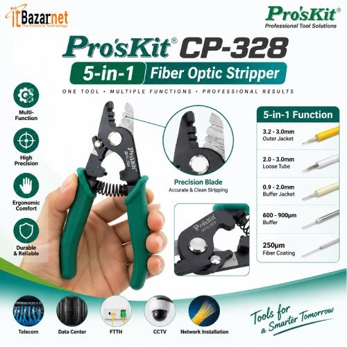 ProsKit Fiber Stripper CP-328 5-in-1 FTTH Fiber Stripping Tool Image