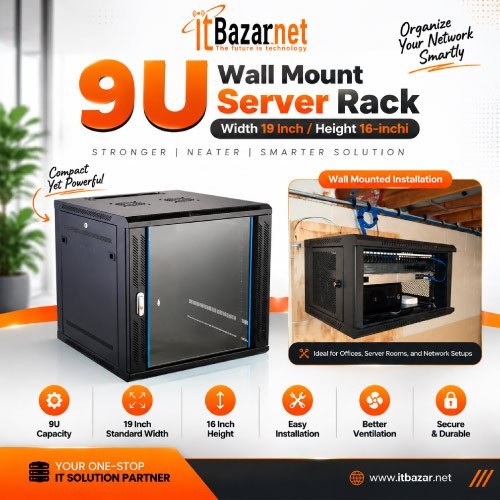 9U Wall Mount Server Rack  Width 19 Inch/Height 16-inchi