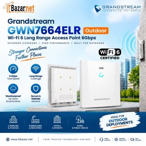 Grandstream GWN7664ELR Outdoor AX6000 WiFi6 Access Point 2.5G PoE+ & SFP Image