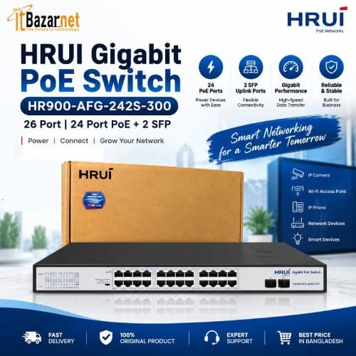 Gigabit PoE Switch Hrui HR900-AFG-242S-300 Intelligent 26Port Gigabit Switch Image