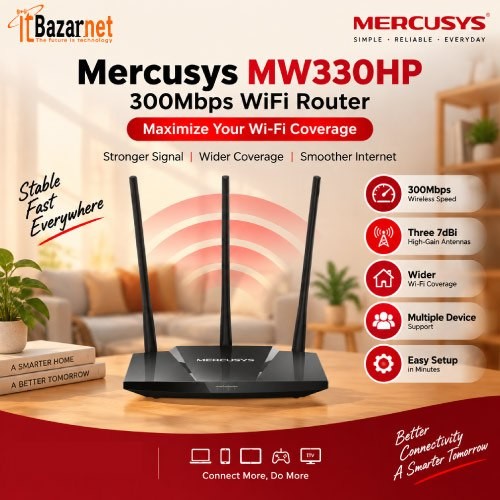 Mercusys MW330HP 300Mbps High Power Wireless WiFi Router Image