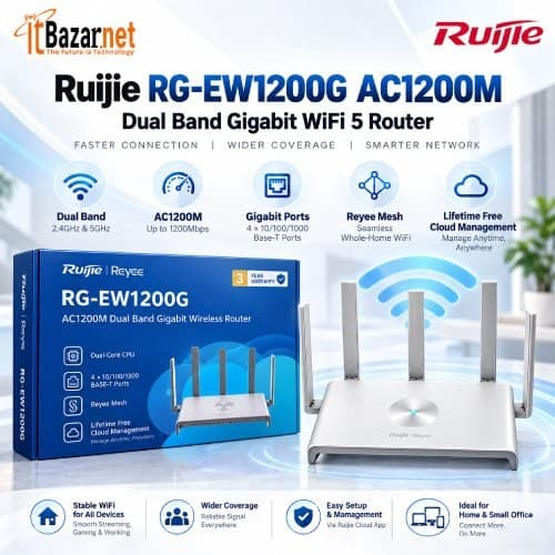 Ruijie RGEW1200G AC1200M Dual Band Gigabit WiFi 5 Router Image