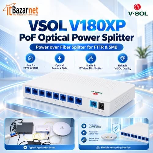VSOL PoF Optical Power Splitter V180XP 1×8