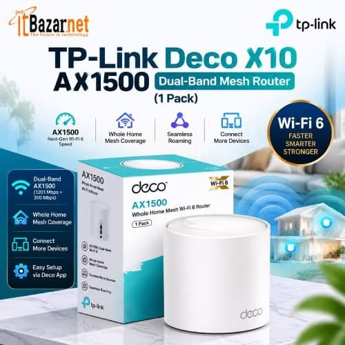 TPLink Deco X10 AX1500 WiFi6 Mesh Router 1Pack Image