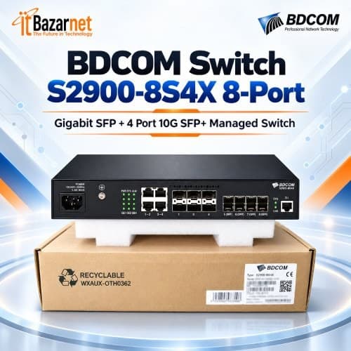 BDCOM Switch S2900-8S4X 8Port 4×10G SFP+Uplink Image