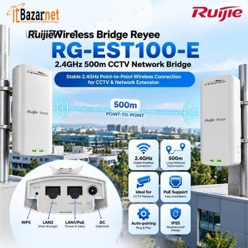 Ruijie Wireless Bridge RG-EST100E 2.4GHz 500m Radio Point To Point Image