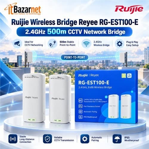 Ruijie Wireless Bridge RG-EST100E 2.4GHz 500m Radio Point To Point Image