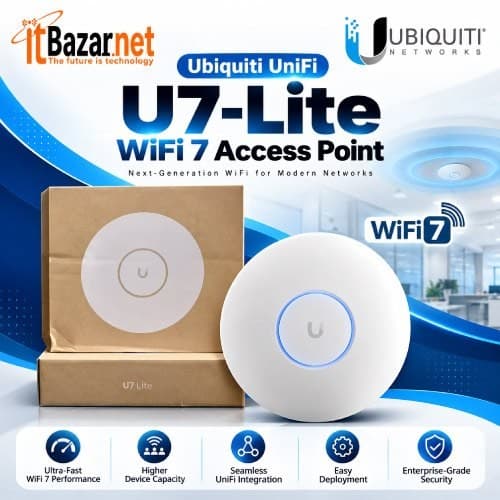 UniFi U7Lite Ubiquiti WiFi7 Dual Band PoE Access Point Image