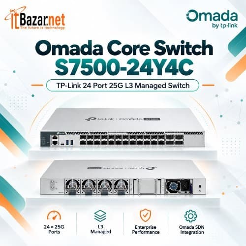 Omada Core Switch S7500-24Y4C TPLink 24Port 25G L3 Managed Switch