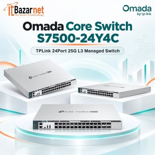 Omada Core Switch S7500-24Y4C TPLink 24Port 25G L3 Managed Switch Image