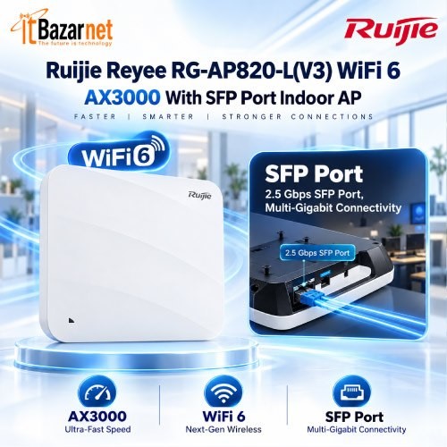 Indoor Ap Ruijie RG-AP820-L(V3) WiFi6 AX3000 With SFP Port Indoor Access Point Image