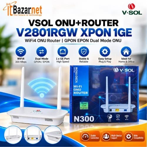 ONU Router VSOL  V2801RGW XPON 1GE WiFi4 ONU Router