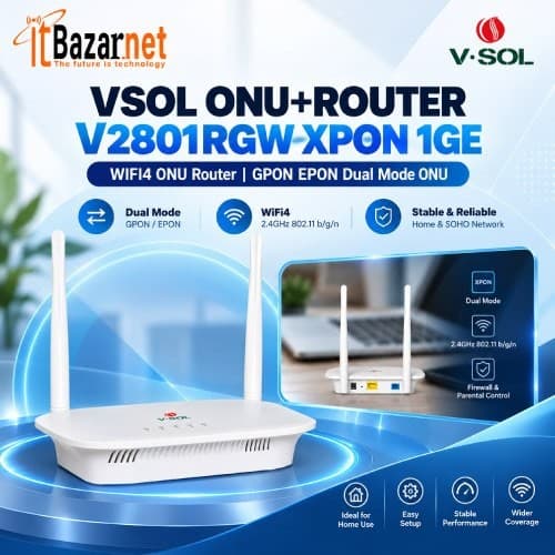 ONU Router VSOL  V2801RGW XPON 1GE WiFi4 ONU Router Image