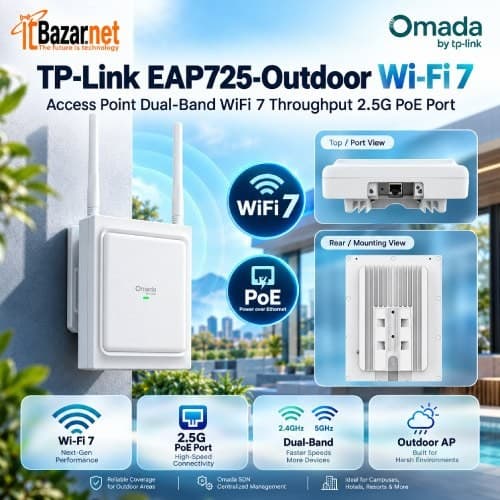 TPLink EAP725 Outdoor Ap BE5000 WiFi7 2.5G PoE