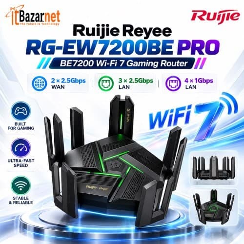 Ruijie RGEW7200BE PRO WiFi7 BE7200 Tri Band Gaming Router Image