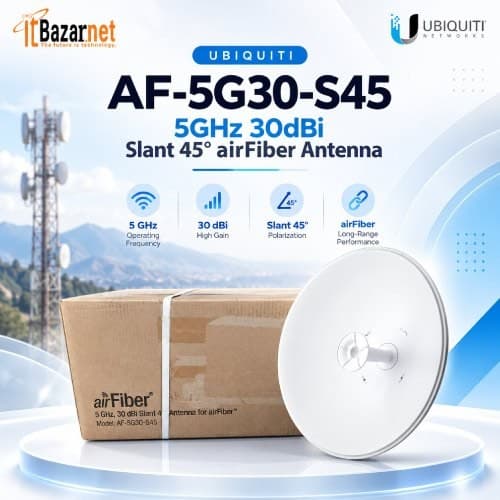 airFiber Dish Antenna Ubiquiti AF-5G30-S45 5GHz 30dBi High Gain