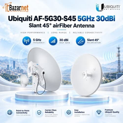 airFiber Dish Antenna Ubiquiti AF-5G30-S45 5GHz 30dBi High Gain Image