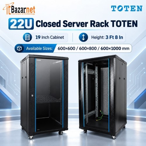 22U Closed Server Rack Toten 19Inch Cabinet Hight 3Fit 8Inch