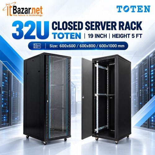 32U Closed Server Rack Toten 19Inch Hight 5 Fit With Cooler Image