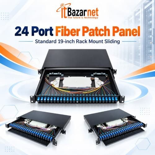 24 Port Optical Fiber Patch Panel Sliding Rack Mount Image