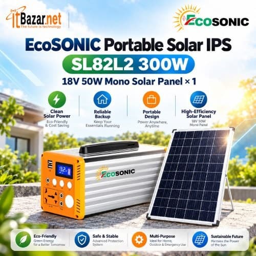 EcoSONIC Portable Solar IPS SL82-L2 300W 50W Mono Solar Panel Image