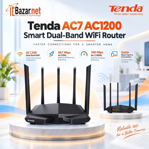 Tenda AC7 AC1200 Dual Band WiFi Router Image
