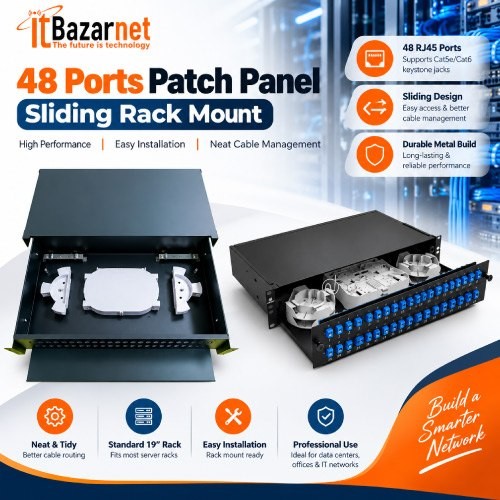 48Port Fiber Patch Panel Sliding Rack Mount Image