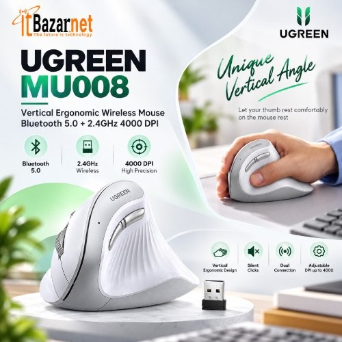 UGREEN Vertical Mouse MU008 Wireless Mouse Image