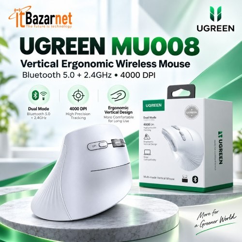 UGREEN Vertical Mouse MU008 Wireless Mouse Image