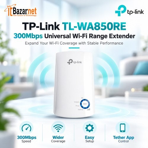 TPLink WiFi Range Extender TLWA850RE 300Mbps Image