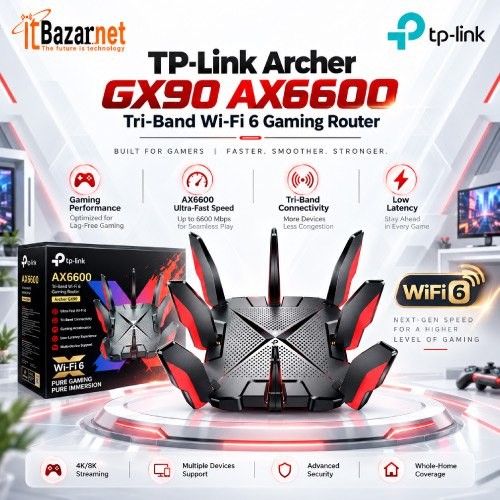 TPLink Tri Band Router Archer GX90 AX6600 WiFi6 Gaming Router Image