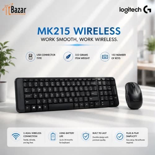 Logitech MK215 Wireless Keyboard and Mouse Combo Image