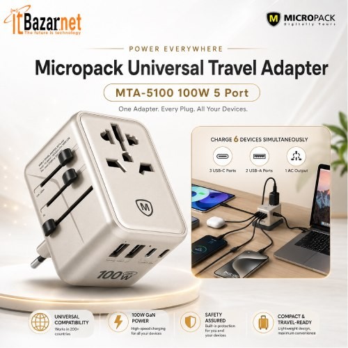 Micropack Universal Travel Adapter MTA-5100 100W 5 Port Image