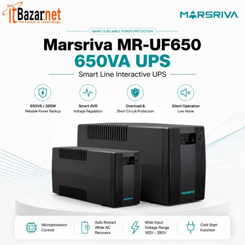 Marsriva MR-UF650 650VA UPS Smart Line Interactive UPS Image