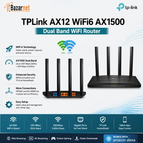 TP-Link Archer AX12 AX1500 Dual-Band Wi-Fi 6 Router Image