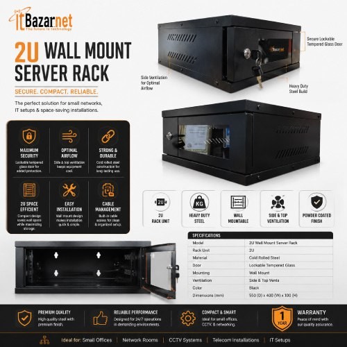 2U Wall Mount Server Rack Network Cabinet Image