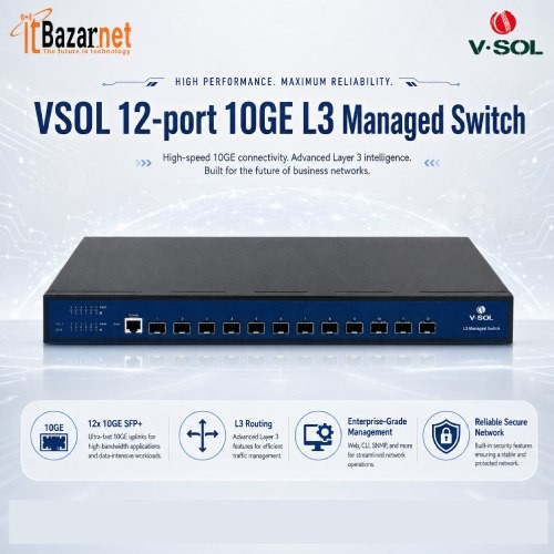VSOL V3212 12 Port 10G Managed Switch L3 Image