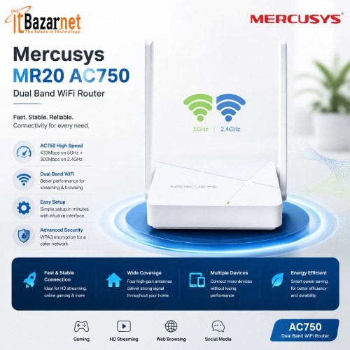 Mercusys MR20 AC750 Dual Band WiFi Router Image