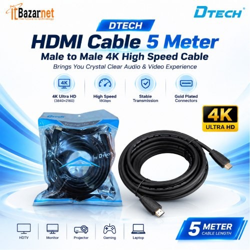 DTECH HDMI Cable DT-H006 5 Meter HDMI TO HDMI Image