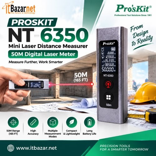 ProsKit Laser Distance Measurer NT-6350 Mini Digital Laser Meter Image