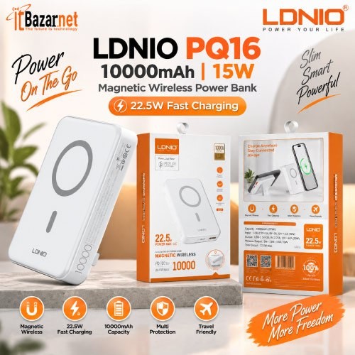 Wireless Power Bank LDNIO PQ16 10000mAh Portable Mobile Charger Image