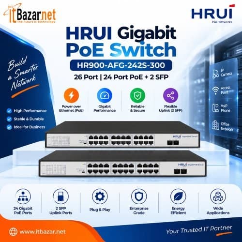 Gigabit PoE Switch Hrui HR900-AFG-242S-300 Intelligent 26Port Gigabit Switch Image