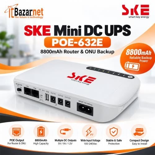 SKE Mini DC UPS POE632E 8800mAh For Router & ONU Image