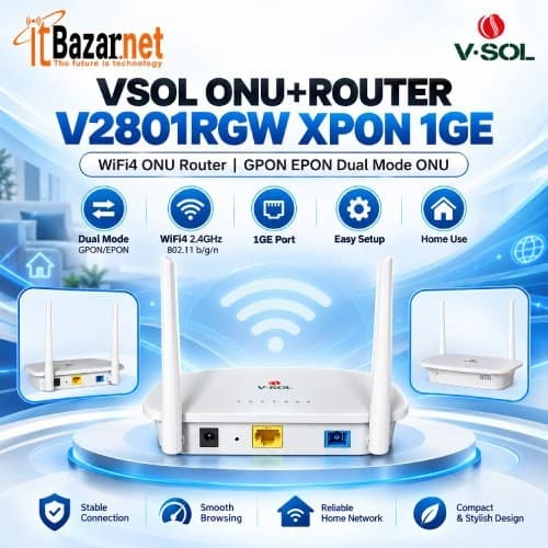 ONU Router VSOL V2801RGW XPON 1GE WiFi4 ONU Router Image
