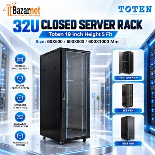 32U Closed Server Rack Toten 19Inch Hight 5 Fit With Cooler Image